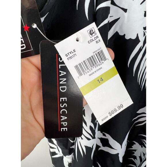 Island Escape Hawaii Gardens Printed Underwire One Piece Swimsuit Swim Dress - Picture 4 of 9